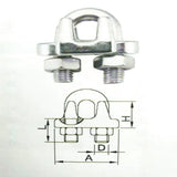 Maxbell 304 Stainless Steel Wire Rope Clip Clamp Saddle Clips U Bolt Fastener 2mm - Aladdin Shoppers