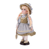 Maxbell 30cm Cute Porcelain Girl Doll People Figure with Green Clothes Set Gift - Aladdin Shoppers
