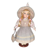 Maxbell 30cm Cute Porcelain Girl Doll People Figure with Green Clothes Set Gift - Aladdin Shoppers
