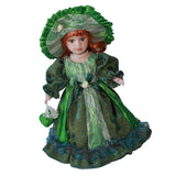 Maxbell 30cm Elegant Porcelain Female Dolls People Figures in Princess Dress Green - Aladdin Shoppers
