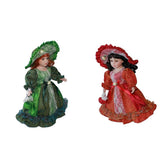 Maxbell 30cm Elegant Porcelain Female Dolls People Figures in Princess Dress Red - Aladdin Shoppers