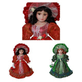 Maxbell 30cm Elegant Porcelain Female Dolls People Figures in Princess Dress Red - Aladdin Shoppers