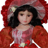 Maxbell 30cm Elegant Porcelain Female Dolls People Figures in Princess Dress Red - Aladdin Shoppers