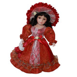 Maxbell 30cm Elegant Porcelain Female Dolls People Figures in Princess Dress Red - Aladdin Shoppers