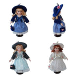 Maxbell 30cm Elegant Porcelain Girl Dolls People Figures in Princess Dress Dark Blue - Aladdin Shoppers
