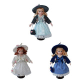 Maxbell 30cm Elegant Porcelain Girl Dolls People Figures in Princess Dress Dark Blue - Aladdin Shoppers