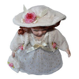 Maxbell 30cm Elegant Porcelain Girl Dolls People Figures in Princess Dress White - Aladdin Shoppers