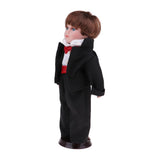 Maxbell 30cm Lovely Porcelain Boy Doll People Figure with Black Suit Decor Kids Gift - Aladdin Shoppers