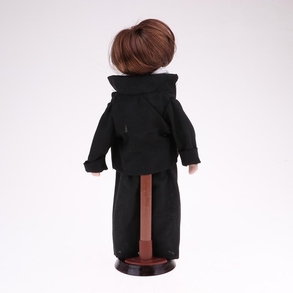 Maxbell 30cm Lovely Porcelain Boy Doll People Figure with Black Suit Decor Kids Gift - Aladdin Shoppers