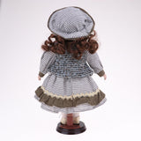 Maxbell 30cm Lovely Porcelain Girl Doll People Figure with Gray Clothes Hat Set Gift - Aladdin Shoppers