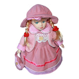 Maxbell 30cm Lovely Porcelain Girl Doll People Figure with Pink Clothes Hat Set Gift - Aladdin Shoppers