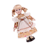 Maxbell 30cm Lovely Porcelain Girl Doll People Figure with Yellow Clothes Set Gift - Aladdin Shoppers