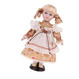Maxbell 30cm Lovely Porcelain Girl Doll People Figure with Yellow Clothes Set Gift - Aladdin Shoppers