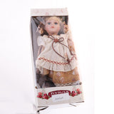 Maxbell 30cm Lovely Porcelain Girl Doll People Figure with Yellow Clothes Set Gift - Aladdin Shoppers