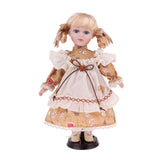 Maxbell 30cm Lovely Porcelain Girl Doll People Figure with Yellow Clothes Set Gift - Aladdin Shoppers