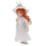 Maxbell 30cm Porcelain Doll Stand Set People Figures with Hat Handbag Kids Gift - Aladdin Shoppers