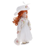 Maxbell 30cm Porcelain Doll Stand Set People Figures with Hat Handbag Kids Gift - Aladdin Shoppers