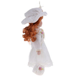 Maxbell 30cm Porcelain Doll Stand Set People Figures with Hat Handbag Kids Gift - Aladdin Shoppers