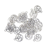 Maxbell 30Pcs Tibetan Silver Hollow Out OM Yoga Round Charms Pendant Necklace Making - Aladdin Shoppers