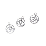 Maxbell 30Pcs Tibetan Silver Hollow Out OM Yoga Round Charms Pendant Necklace Making - Aladdin Shoppers