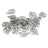 Maxbell 30Pcs Tibetan Silver Hollow Out OM Yoga Round Charms Pendant Necklace Making - Aladdin Shoppers