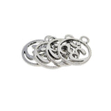 Maxbell 30Pcs Tibetan Silver Hollow Out OM Yoga Round Charms Pendant Necklace Making - Aladdin Shoppers