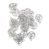 Maxbell 30Pcs Tibetan Silver Hollow Out OM Yoga Round Charms Pendant Necklace Making - Aladdin Shoppers