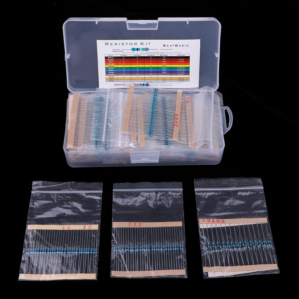 Maxbell 35 Values 1% Resistor Kit Assortment 0 Ohm - 1M Ohm (Pack of 1140) - Aladdin Shoppers