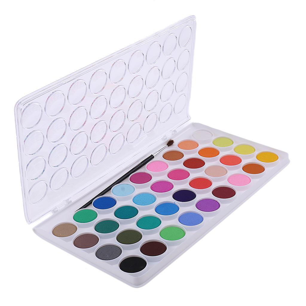 Maxbell 36 Colors Fundamentals Watercolor Pan - Watercolor Paint Set by Crafts Artist Paint Set for Drawing Painting - Aladdin Shoppers
