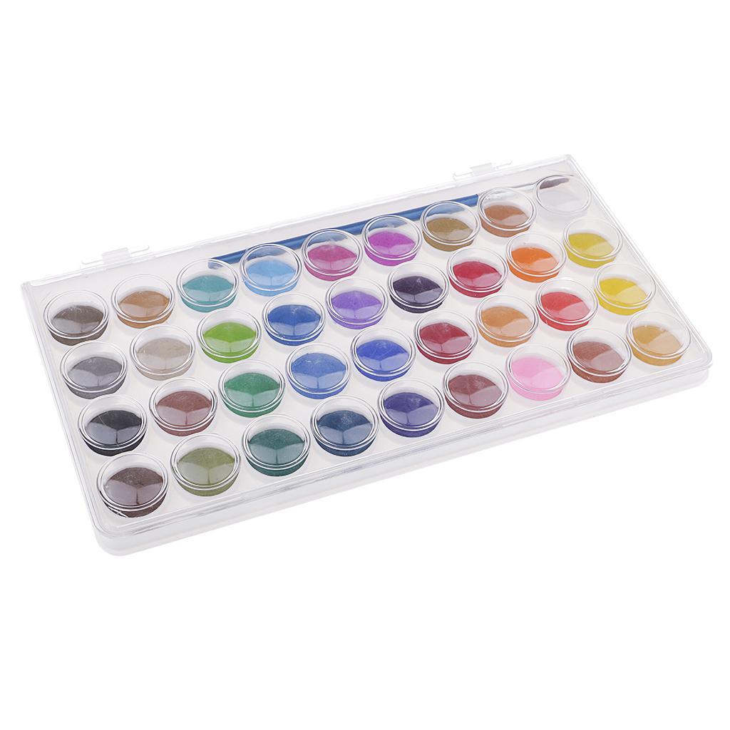 Maxbell 36 Colors Solid Watercolor Paints Pan Pigment Set With Painting Brush for Kids Children Artist Beginner Painting Kit - Aladdin Shoppers