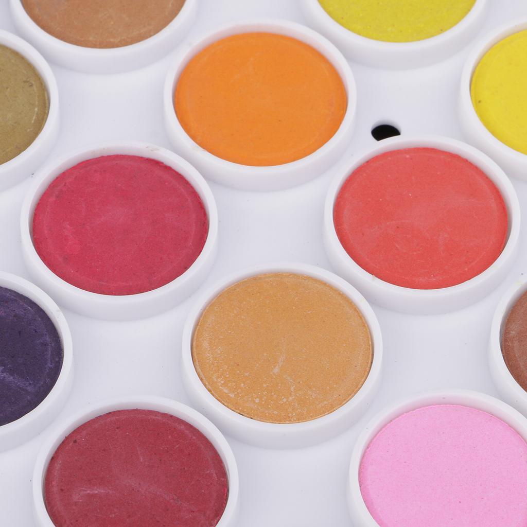 Maxbell 36 Colors Solid Watercolor Paints Pan Pigment Set With Painting Brush for Kids Children Artist Beginner Painting Kit - Aladdin Shoppers