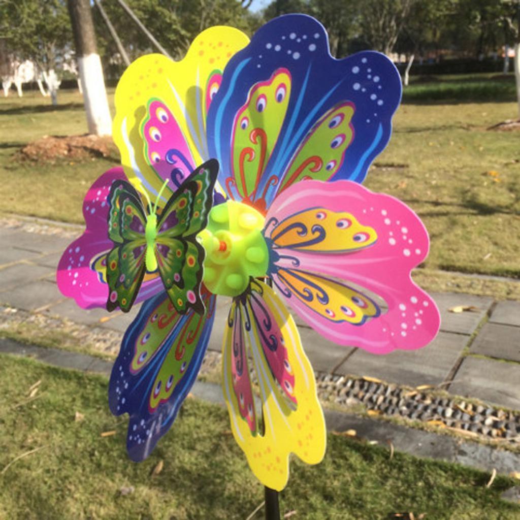 Maxbell 3D Butterfly Colorful Windmill Wind Whirligig Yard Garden Decor Kids Toy - Aladdin Shoppers