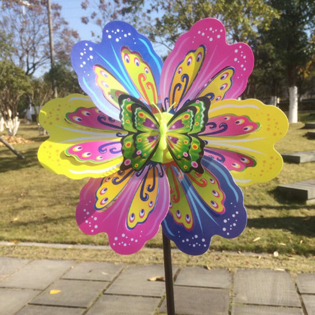 Maxbell 3D Butterfly Colorful Windmill Wind Whirligig Yard Garden Decor Kids Toy - Aladdin Shoppers