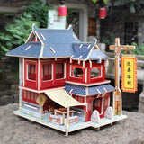 Maxbell 3D Jigsaw Wood Miniature 1/24 DIY Doll House Kit Furniture Model Chinese Inn - Aladdin Shoppers