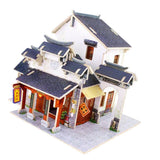 Maxbell 3D Jigsaw Wood Miniature 1/24 DIY Doll House Kit Model - Chinese Satin Shop - Aladdin Shoppers