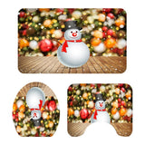 Maxbell 3pack Xmas Bathroom Set Rug Mat Toilet Lid Cover Non Slip Bathmats Style04