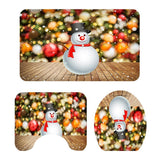 Maxbell 3pack Xmas Bathroom Set Rug Mat Toilet Lid Cover Non Slip Bathmats Style04 - Aladdin Shoppers