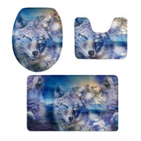 Maxbell 3pcs Animal Series Bath toilet Covers Set Soft Flannel Mats Bathroom Rug 9 - Aladdin Shoppers