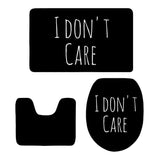 Maxbell 3pcs Bathroom Set Rug Mat Toilet Lid Cover Bathmats I DON'T CARE