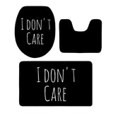 Maxbell 3pcs Bathroom Set Rug Mat Toilet Lid Cover Bathmats I DON'T CARE - Aladdin Shoppers