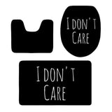 Maxbell 3pcs Bathroom Set Rug Mat Toilet Lid Cover Bathmats I DON'T CARE - Aladdin Shoppers