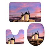 Maxbell 3pcs Bathroom Set Rug Mat Toilet Lid Cover Non Slip Bathmats House - Aladdin Shoppers