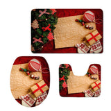 Maxbell 3Pcs Christmas Bathroom Bath Mat Rug Set Toilet Lid Cover C933CP - Aladdin Shoppers