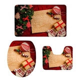 Maxbell 3Pcs Christmas Bathroom Bath Mat Rug Set Toilet Lid Cover C933CP - Aladdin Shoppers