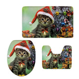 Maxbell 3Pcs Christmas Bathroom Bath Mat Rug Set Toilet Lid Cover C935CP - Aladdin Shoppers