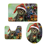 Maxbell 3Pcs Christmas Bathroom Bath Mat Rug Set Toilet Lid Cover C935CP - Aladdin Shoppers