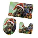 Maxbell 3Pcs Christmas Bathroom Bath Mat Rug Set Toilet Lid Cover C935CP - Aladdin Shoppers