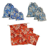 Maxbell 3pcs Cosmetic Tea gift Drawstring Storage bag gold blocking Red 3 pcs - Aladdin Shoppers
