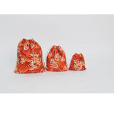 Maxbell 3pcs Cosmetic Tea gift Drawstring Storage bag gold blocking Red 3 pcs - Aladdin Shoppers