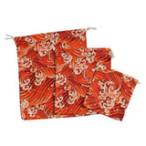 Maxbell 3pcs Cosmetic Tea gift Drawstring Storage bag gold blocking Red 3 pcs - Aladdin Shoppers
